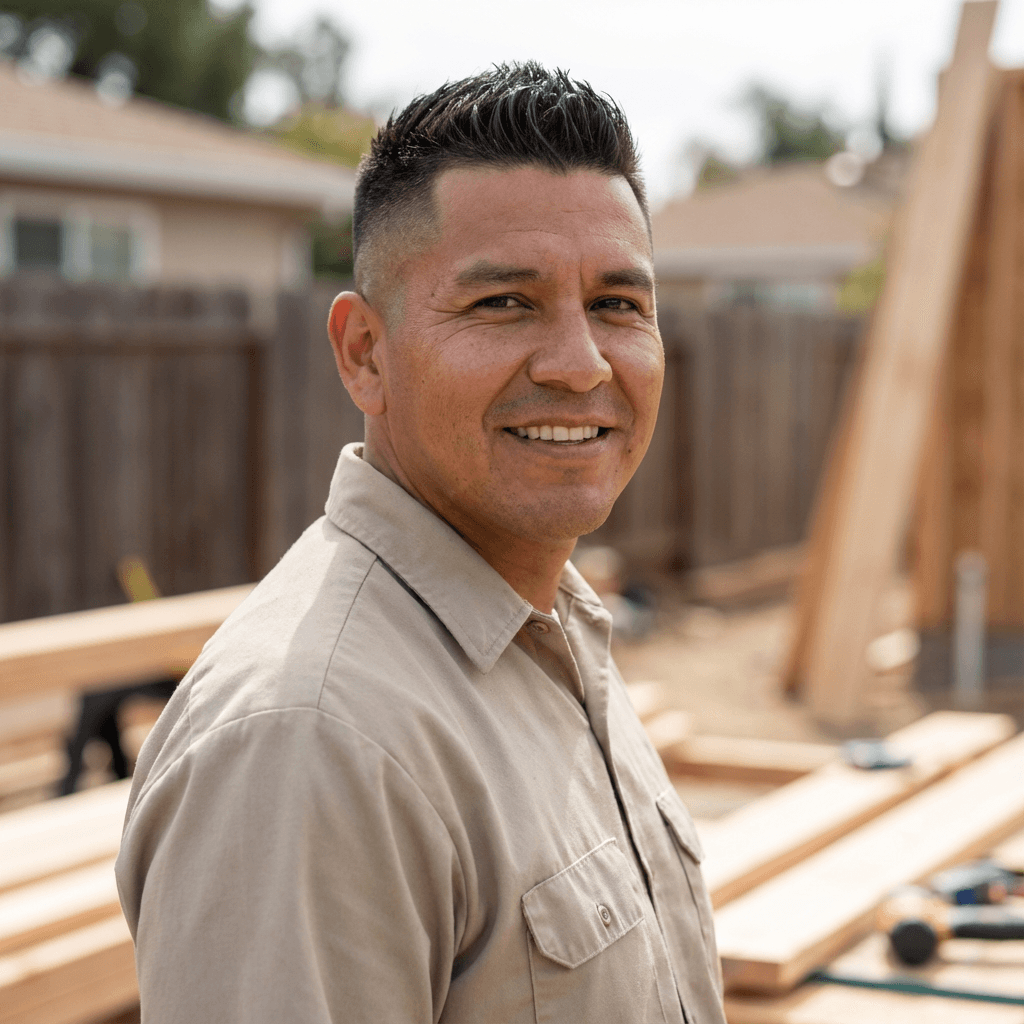 Darian Palomarez operating a pressure washer on a driveway